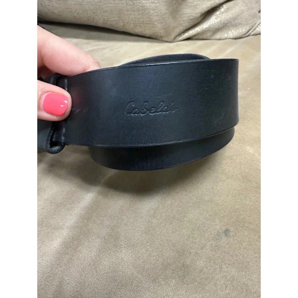 Cabela's Men's Black Leather‎ Belt - Size 55